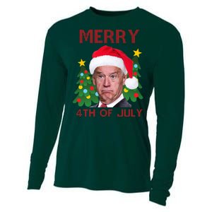 Merry 4th Of July Funny Joe Biden Ugly Christmas Cooling Performance Long Sleeve Crew