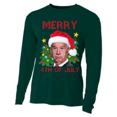 Merry 4th Of July Funny Joe Biden Ugly Christmas Cooling Performance Long Sleeve Crew