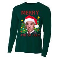 Merry 4th Of July Funny Joe Biden Ugly Christmas Cooling Performance Long Sleeve Crew