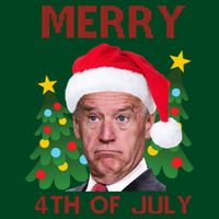 Merry 4th Of July Funny Joe Biden Ugly Christmas Cooling Performance Long Sleeve Crew