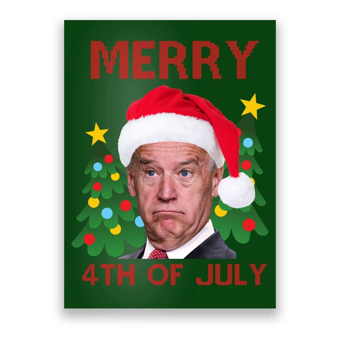 Merry 4th Of July Funny Joe Biden Ugly Christmas Poster