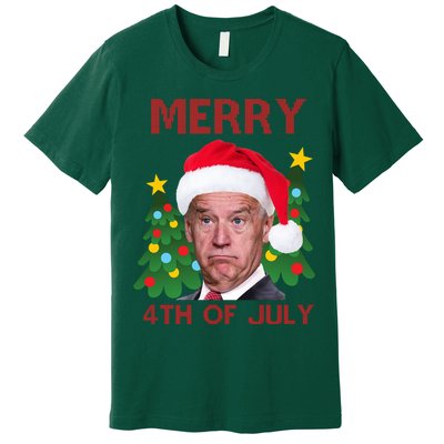 Merry 4th Of July Funny Joe Biden Ugly Christmas Premium T-Shirt
