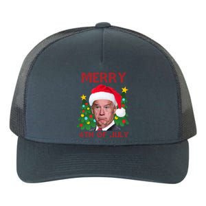 Merry 4th Of July Funny Joe Biden Ugly Christmas Yupoong Adult 5-Panel Trucker Hat