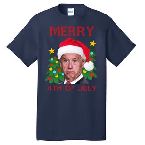 Merry 4th Of July Funny Joe Biden Ugly Christmas Tall T-Shirt