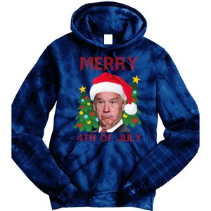 Merry 4th Of July Funny Joe Biden Ugly Christmas Tie Dye Hoodie