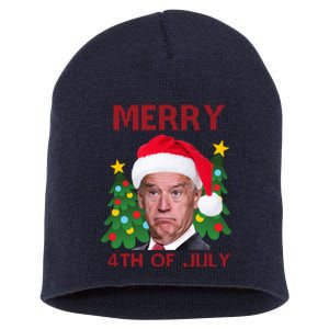 Merry 4th Of July Funny Joe Biden Ugly Christmas Short Acrylic Beanie