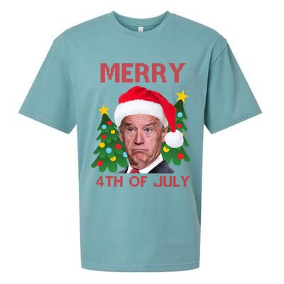 Merry 4th Of July Funny Joe Biden Ugly Christmas Sueded Cloud Jersey T-Shirt