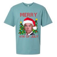 Merry 4th Of July Funny Joe Biden Ugly Christmas Sueded Cloud Jersey T-Shirt