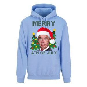 Merry 4th Of July Funny Joe Biden Ugly Christmas Unisex Surf Hoodie