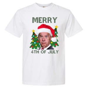 Merry 4th Of July Funny Joe Biden Ugly Christmas Garment-Dyed Heavyweight T-Shirt