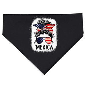 Merica 4th of July Wo Mom American Flag US Bleached USA-Made Doggie Bandana