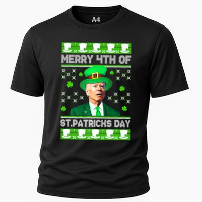 Merry 4th Of St Patricks Day Joe Biden Leprechaun Hat Clover Performance Shirt