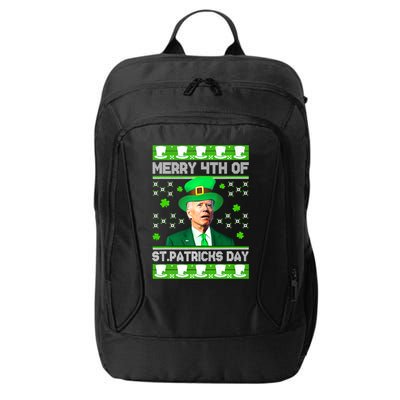 Merry 4th Of St Patricks Day Joe Biden Leprechaun Hat Clover City Backpack