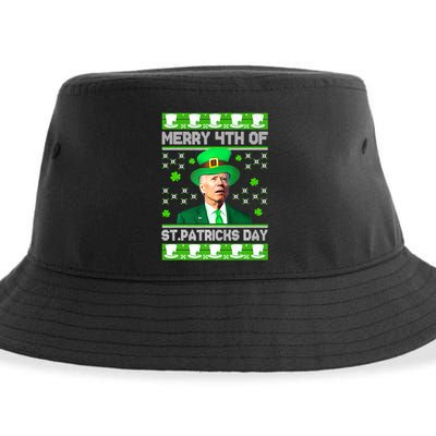 Merry 4th Of St Patricks Day Joe Biden Leprechaun Hat Clover Sustainable Bucket Hat