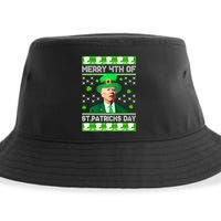 Merry 4th Of St Patricks Day Joe Biden Leprechaun Hat Clover Sustainable Bucket Hat