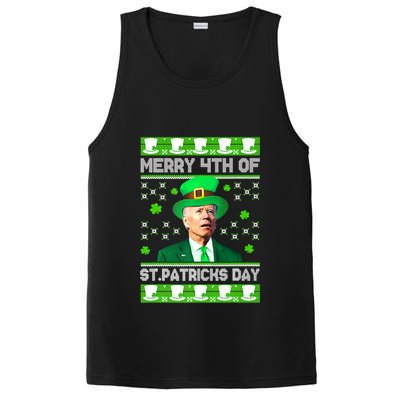 Merry 4th Of St Patricks Day Joe Biden Leprechaun Hat Clover PosiCharge Competitor Tank