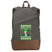 Merry 4th Of St Patricks Day Joe Biden Leprechaun Hat Clover Cotton Canvas Backpack