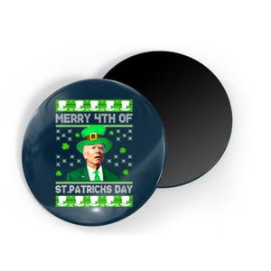 Merry 4th Of St Patricks Day Joe Biden Leprechaun Hat Clover Magnet