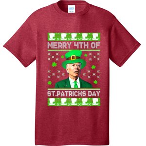 Merry 4th Of St Patricks Day Joe Biden Leprechaun Hat Clover T-Shirt