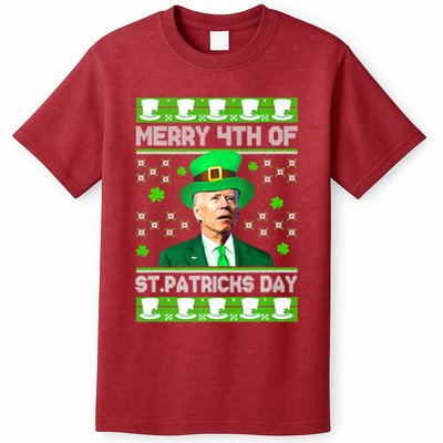 Merry 4th Of St Patricks Day Joe Biden Leprechaun Hat Clover T-Shirt