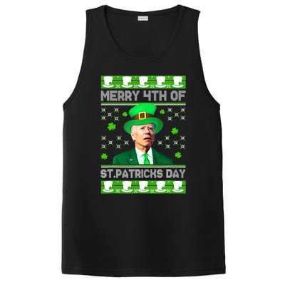 Merry 4th Of St Patricks Day Joe Biden Leprechaun Hat Clover PosiCharge Competitor Tank