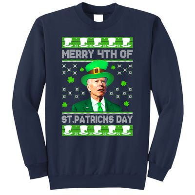 Merry 4th Of St Patricks Day Joe Biden Leprechaun Hat Clover Sweatshirt