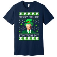 Merry 4th Of St Patricks Day Joe Biden Leprechaun Hat Clover Premium T-Shirt