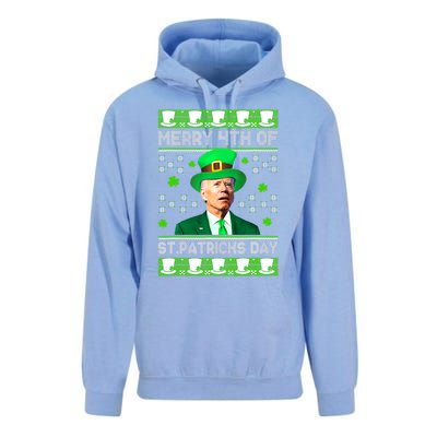 Merry 4th Of St Patricks Day Joe Biden Leprechaun Hat Clover Unisex Surf Hoodie