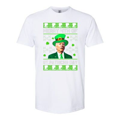 Merry 4th Of St Patricks Day Joe Biden Leprechaun Hat Clover Softstyle CVC T-Shirt