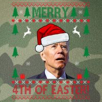Merry 4th Of Easter Funny Joe Biden Ugly Christmas Legacy Tie Dye Trucker Hat