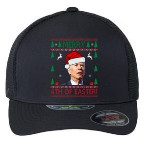 Merry 4th Of Easter Funny Joe Biden Ugly Christmas Flexfit Unipanel Trucker Cap