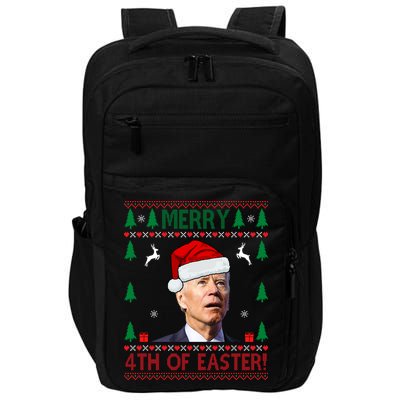 Merry 4th Of Easter Funny Joe Biden Ugly Christmas Impact Tech Backpack