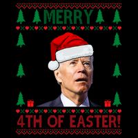 Merry 4th Of Easter Funny Joe Biden Ugly Christmas 16oz Travel Tumbler