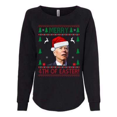 Merry 4th Of Easter Funny Joe Biden Ugly Christmas Womens California Wash Sweatshirt