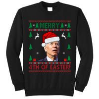 Merry 4th Of Easter Funny Joe Biden Ugly Christmas Tall Sweatshirt
