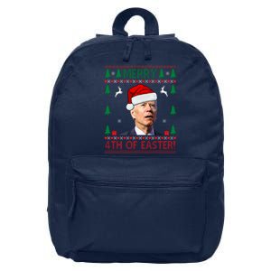 Merry 4th Of Easter Funny Joe Biden Ugly Christmas 16 in Basic Backpack