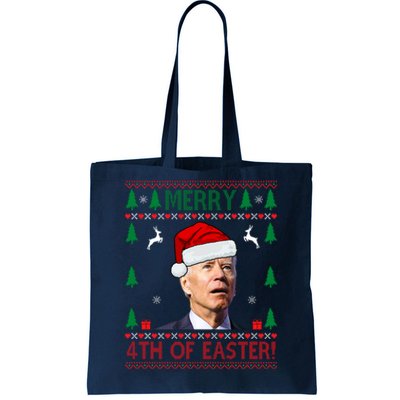 Merry 4th Of Easter Funny Joe Biden Ugly Christmas Tote Bag