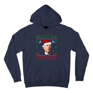 Merry 4th Of Easter Funny Joe Biden Ugly Christmas Tall Hoodie