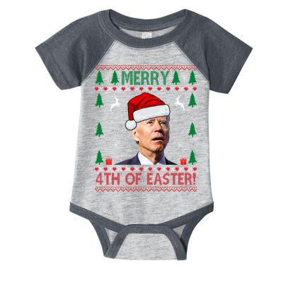 Merry 4th Of Easter Funny Joe Biden Ugly Christmas Infant Baby Jersey Bodysuit