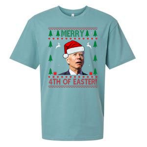 Merry 4th Of Easter Funny Joe Biden Ugly Christmas Sueded Cloud Jersey T-Shirt