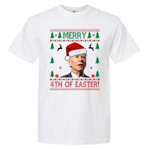 Merry 4th Of Easter Funny Joe Biden Ugly Christmas Garment-Dyed Heavyweight T-Shirt