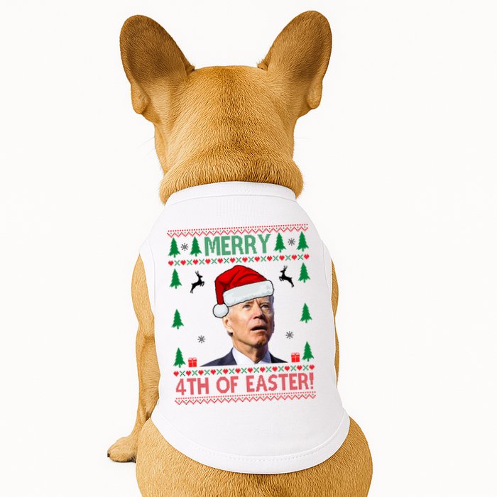Merry 4th Of Easter Funny Joe Biden Ugly Christmas Doggie Tank