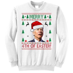 Merry 4th Of Easter Funny Joe Biden Ugly Christmas Sweatshirt