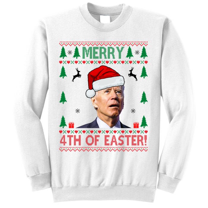 Merry 4th Of Easter Funny Joe Biden Ugly Christmas Sweatshirt