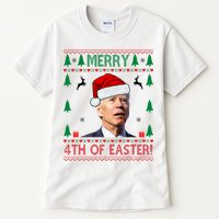 Merry 4th Of Easter Funny Joe Biden Ugly Christmas Tall T-Shirt