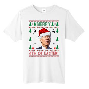 Merry 4th Of Easter Funny Joe Biden Ugly Christmas Tall Fusion ChromaSoft Performance T-Shirt