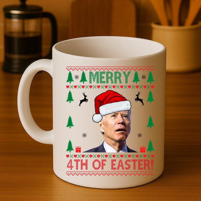 Merry 4th Of Easter Funny Joe Biden Ugly Christmas Mug