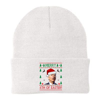 Merry 4th Of Easter Funny Joe Biden Ugly Christmas Beanie