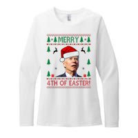 Merry 4th Of Easter Funny Joe Biden Ugly Christmas Womens CVC Long Sleeve Shirt