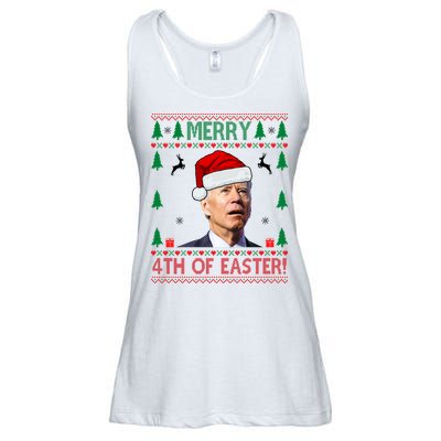 Merry 4th Of Easter Funny Joe Biden Ugly Christmas Ladies Essential Flowy Tank